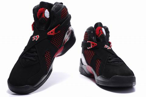 cheap real jordan 8 black true red shoes - Click Image to Close