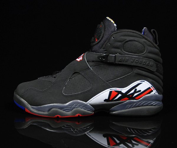 cheap real jordan 8 playoffs black varsity red white shoes - Click Image to Close