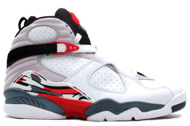 cheap real jordan 8 white black true red shoes - Click Image to Close