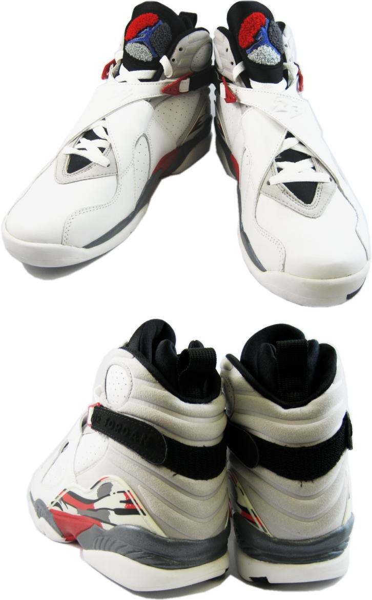 cheap real jordan 8 white black true red shoes