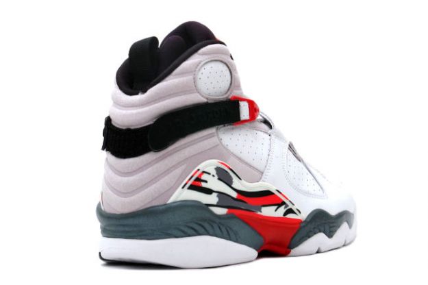 cheap real jordan 8 white black true red shoes - Click Image to Close