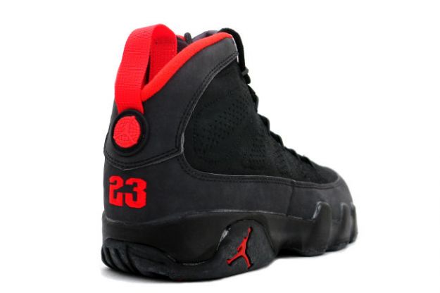 original air jordan 9 black dark charcoal true red shoes