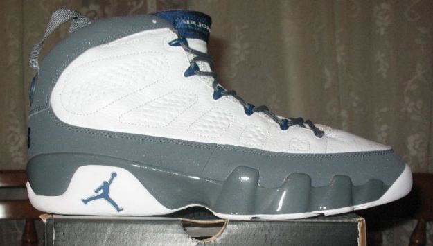 air jordan 9 retro white french blue flint grey shoes