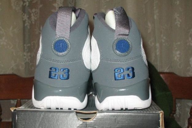 air jordan 9 retro white french blue flint grey shoes - Click Image to Close